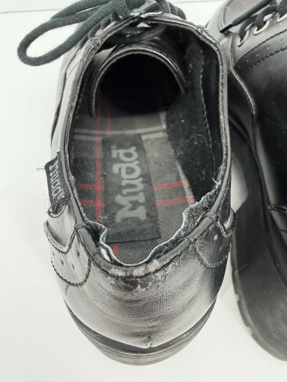 Vintage 90s y2k Mudd Chunky Heel Platform Oxford Penny Loafers Size 6.5 Punk - Picture 6 of 10